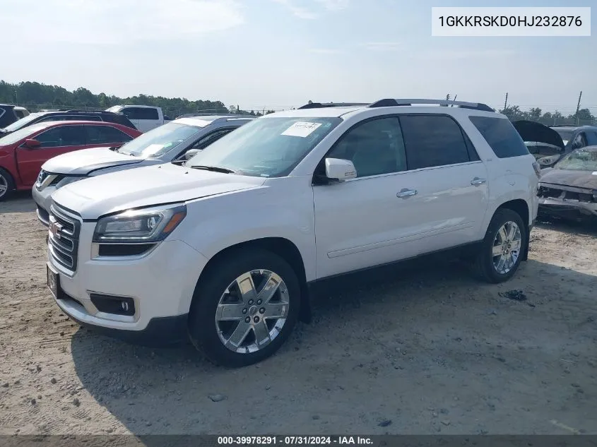 2017 GMC Acadia Limited VIN: 1GKKRSKD0HJ232876 Lot: 39978291