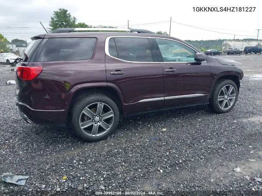 2017 GMC Acadia Denali VIN: 1GKKNXLS4HZ181227 Lot: 39992108