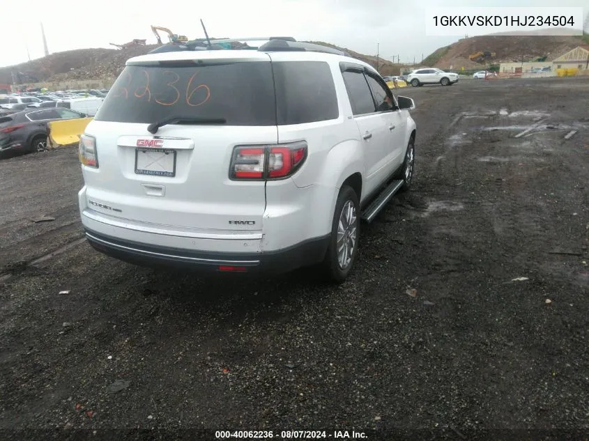 2017 GMC Acadia Limited VIN: 1GKKVSKD1HJ234504 Lot: 40062236