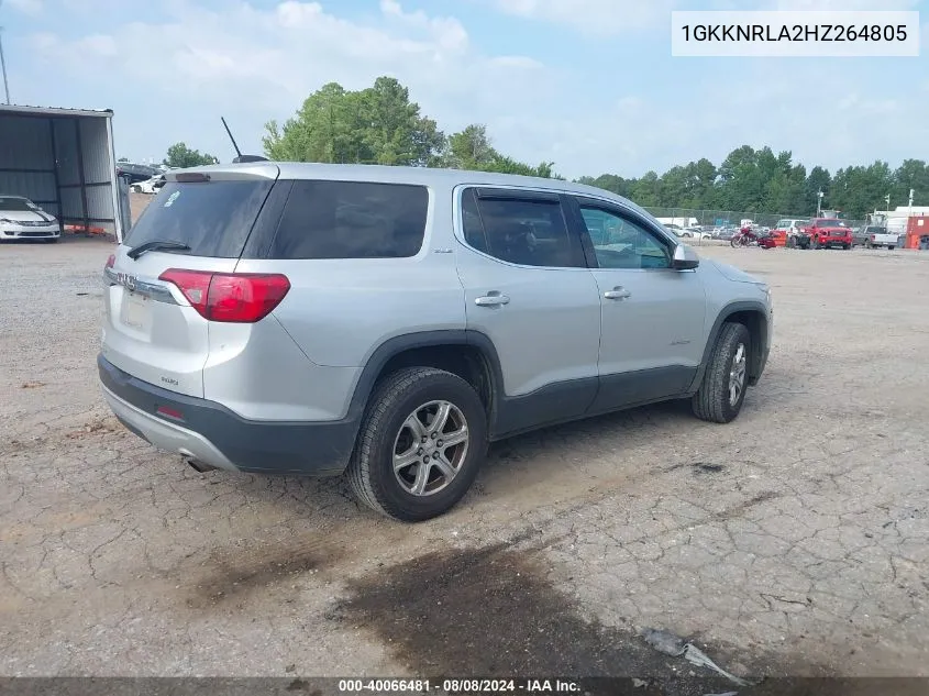 2017 GMC Acadia Sle-1 VIN: 1GKKNRLA2HZ264805 Lot: 40066481