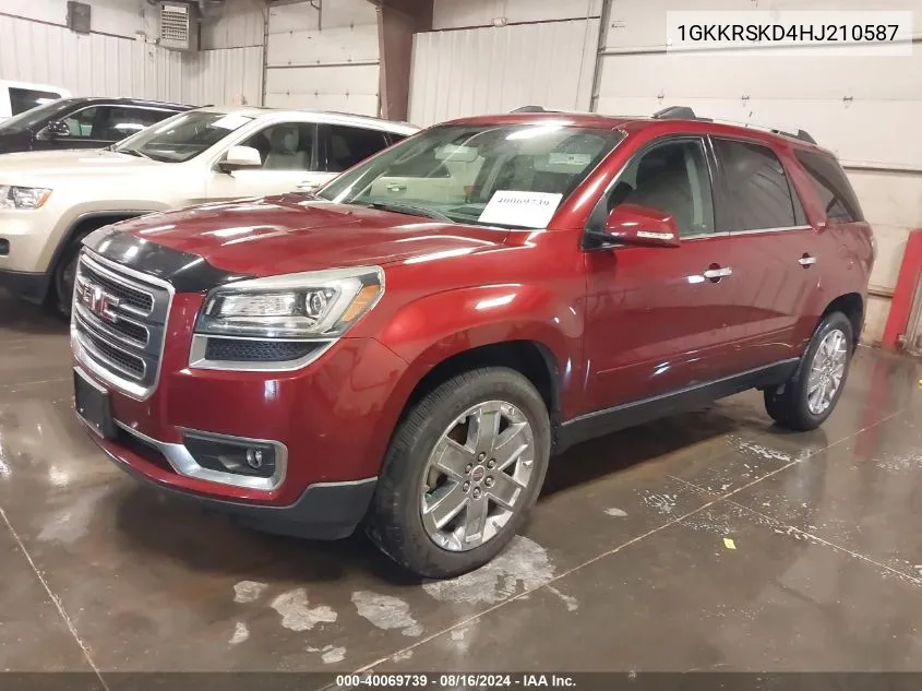 1GKKRSKD4HJ210587 2017 GMC Acadia Limited