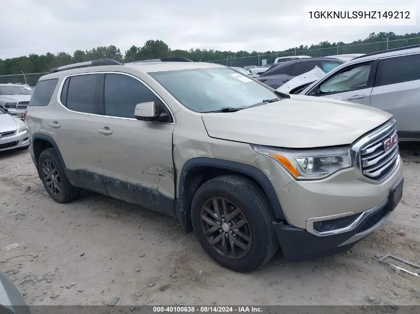 2017 GMC Acadia Slt-1 VIN: 1GKKNULS9HZ149212 Lot: 40100638