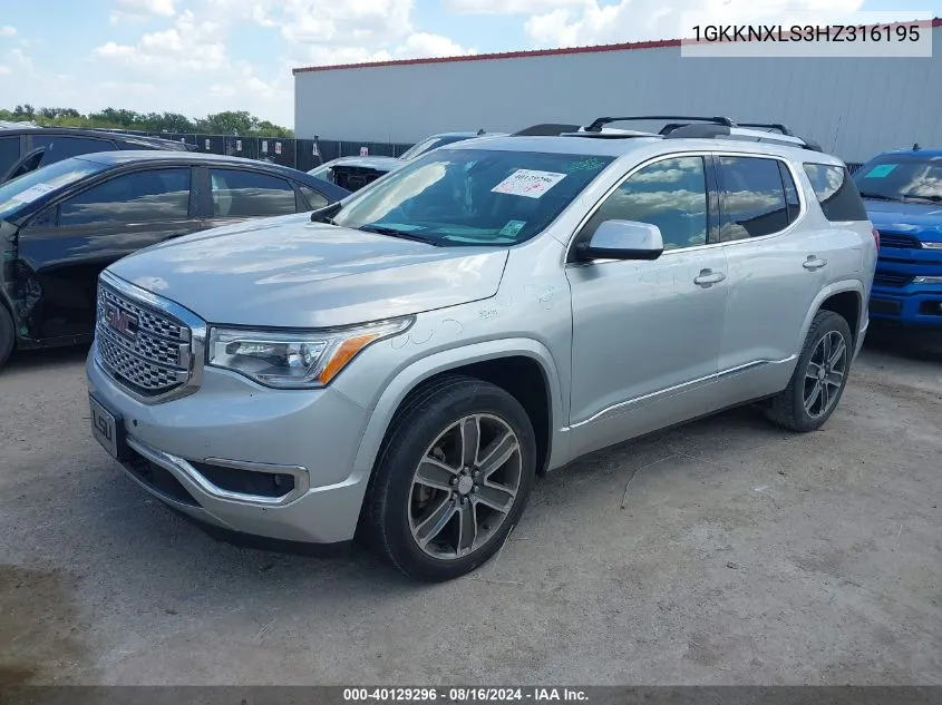 1GKKNXLS3HZ316195 2017 GMC Acadia Denali