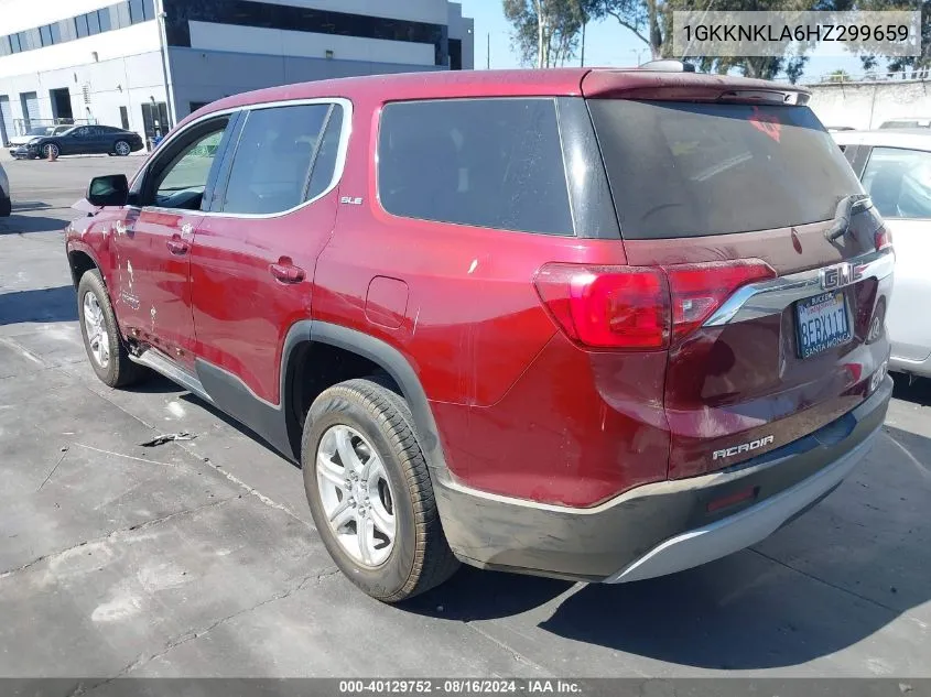 2017 GMC Acadia Sle-1 VIN: 1GKKNKLA6HZ299659 Lot: 40129752