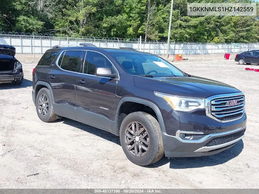 2017 GMC Acadia Slt-1 VIN: 1GKKNMLS1HZ142559 Lot: 40137390