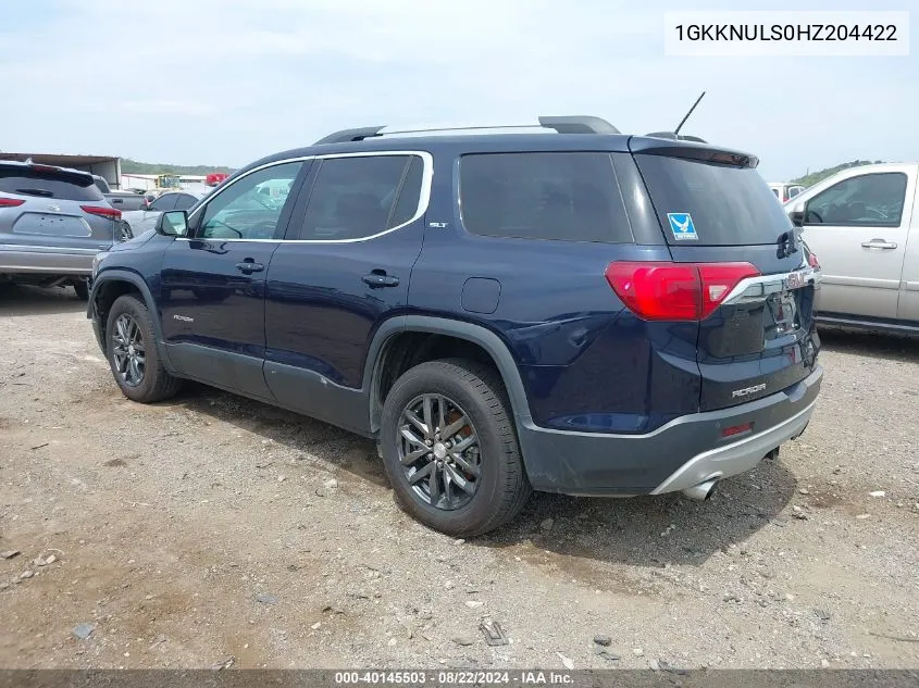 2017 GMC Acadia Slt-1 VIN: 1GKKNULS0HZ204422 Lot: 40145503