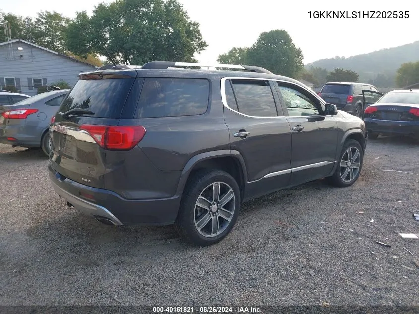 2017 GMC Acadia Denali VIN: 1GKKNXLS1HZ202535 Lot: 40151821