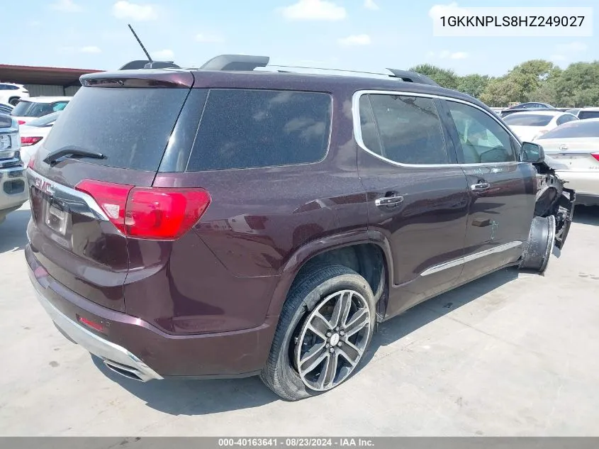 2017 GMC Acadia Denali VIN: 1GKKNPLS8HZ249027 Lot: 40163641