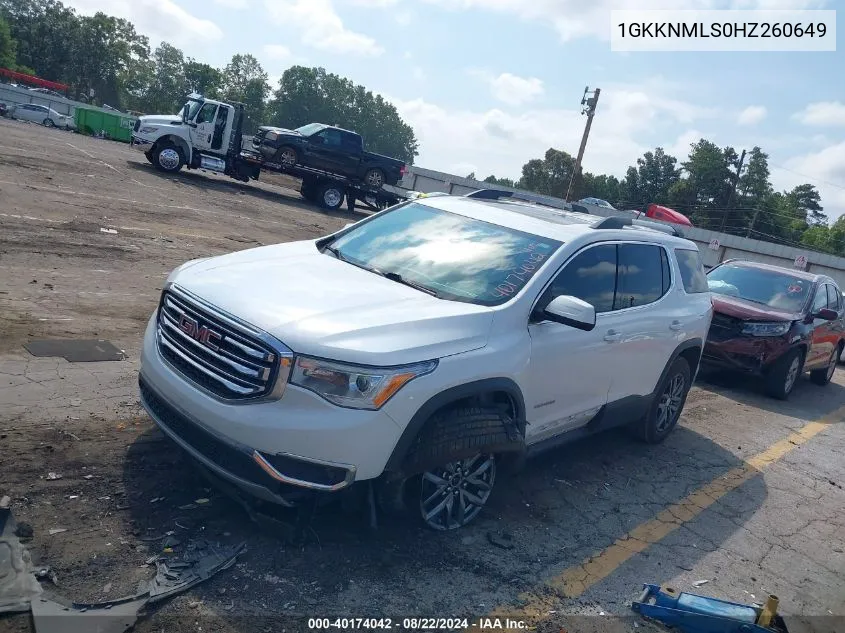 2017 GMC Acadia Slt-1 VIN: 1GKKNMLS0HZ260649 Lot: 40174042