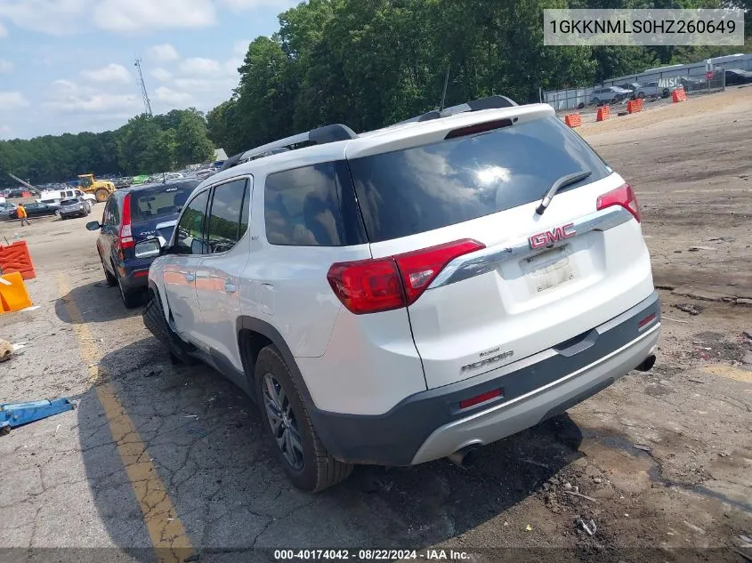 2017 GMC Acadia Slt-1 VIN: 1GKKNMLS0HZ260649 Lot: 40174042