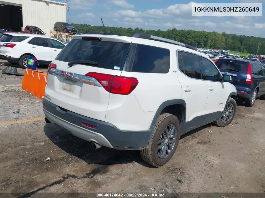 2017 GMC Acadia Slt-1 VIN: 1GKKNMLS0HZ260649 Lot: 40174042