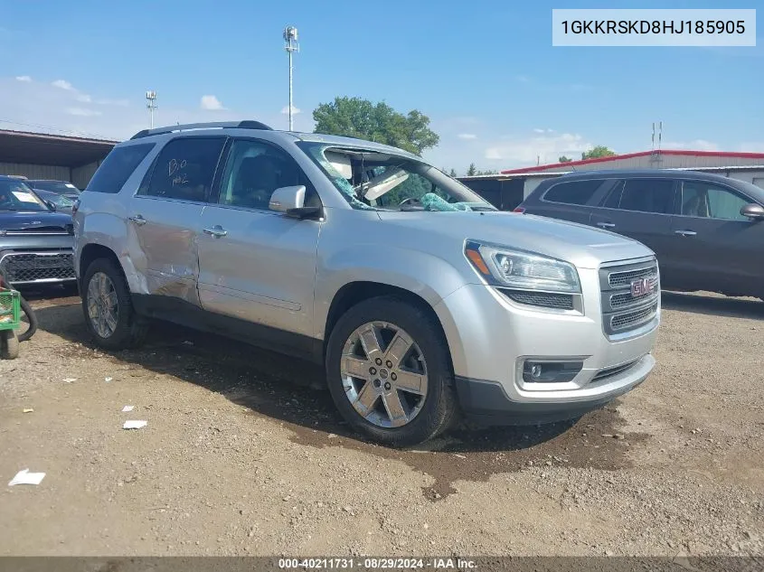 2017 GMC Acadia Limited VIN: 1GKKRSKD8HJ185905 Lot: 40211731