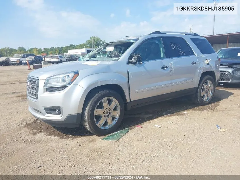 1GKKRSKD8HJ185905 2017 GMC Acadia Limited