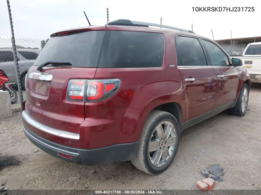 1GKKRSKD7HJ231725 2017 GMC Acadia Limited