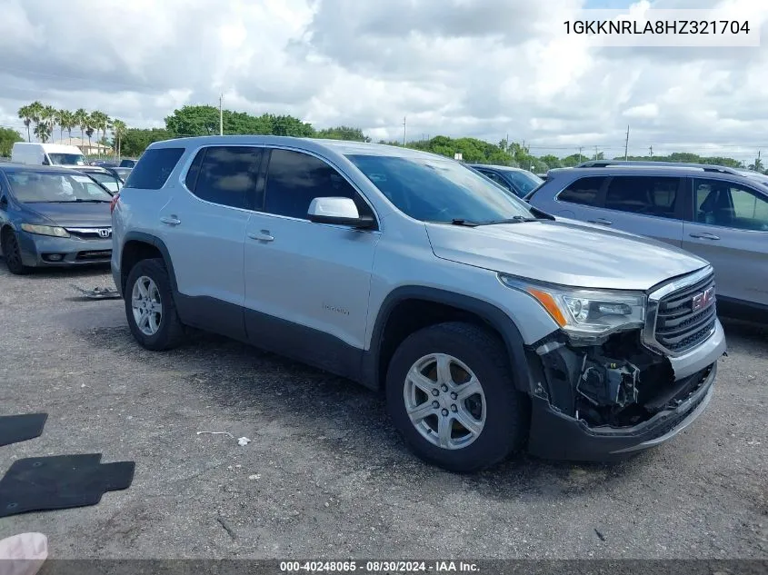 2017 GMC Acadia Sle-1 VIN: 1GKKNRLA8HZ321704 Lot: 40248065