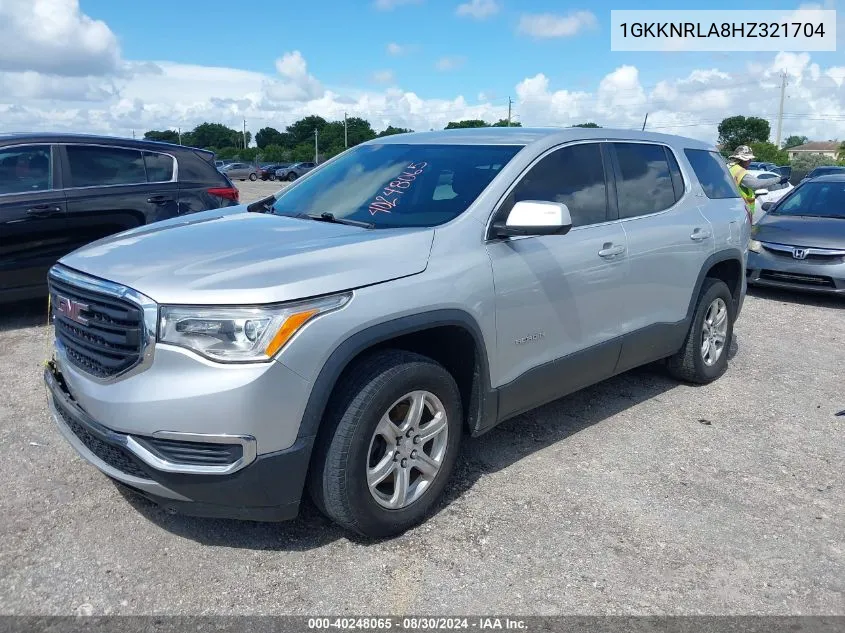 2017 GMC Acadia Sle-1 VIN: 1GKKNRLA8HZ321704 Lot: 40248065