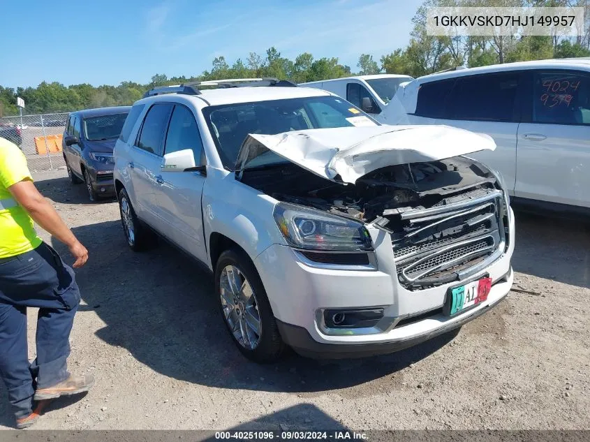 1GKKVSKD7HJ149957 2017 GMC Acadia Limited