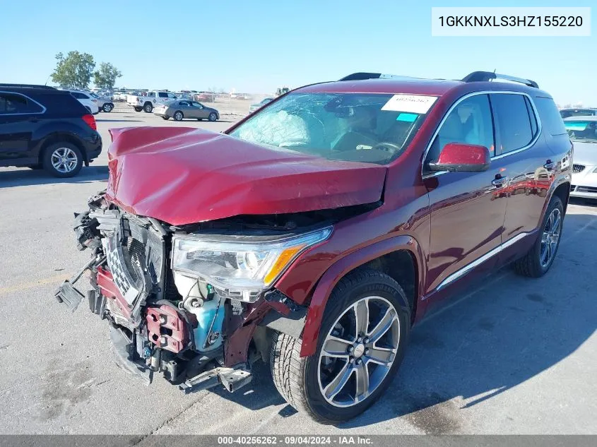 2017 GMC Acadia Denali VIN: 1GKKNXLS3HZ155220 Lot: 40256262