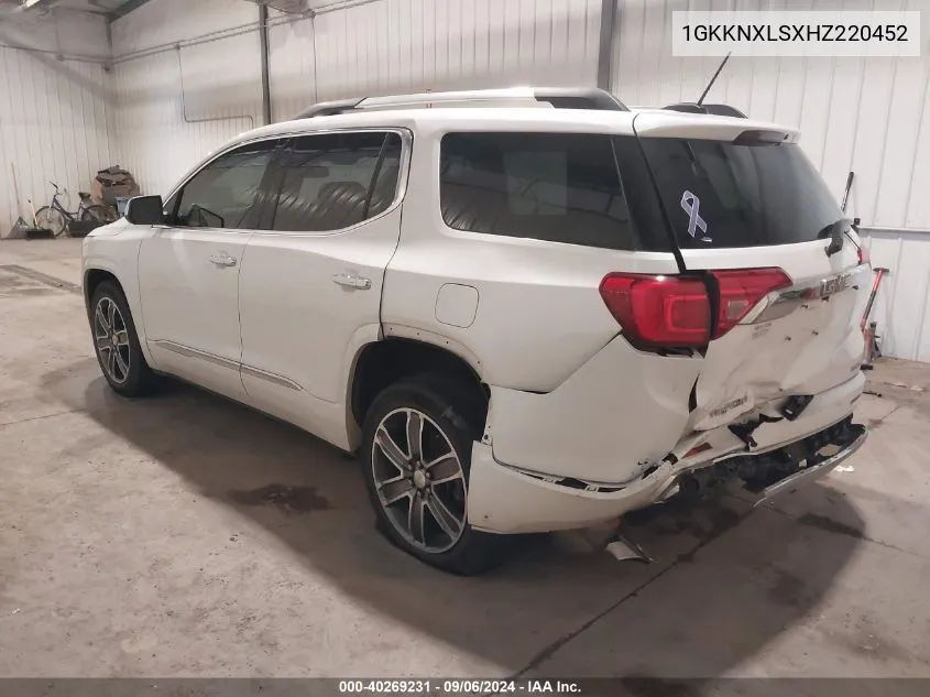 1GKKNXLSXHZ220452 2017 GMC Acadia Denali