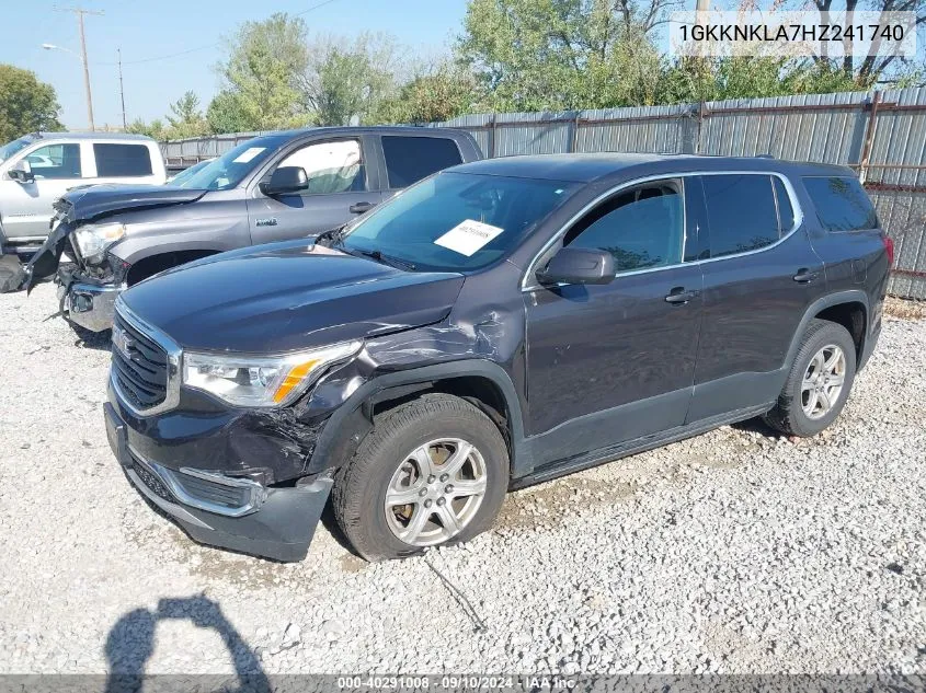 1GKKNKLA7HZ241740 2017 GMC Acadia Sle