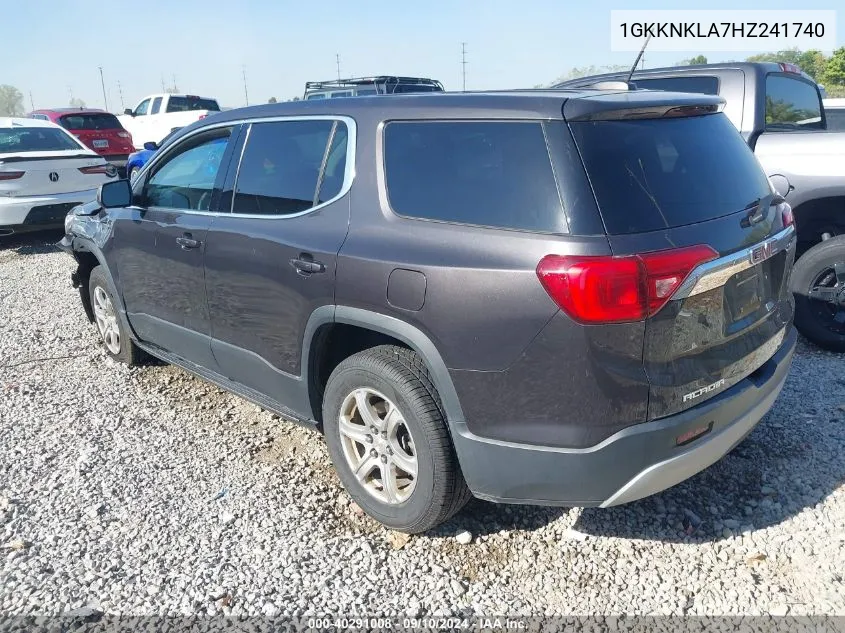 2017 GMC Acadia Sle VIN: 1GKKNKLA7HZ241740 Lot: 40403723