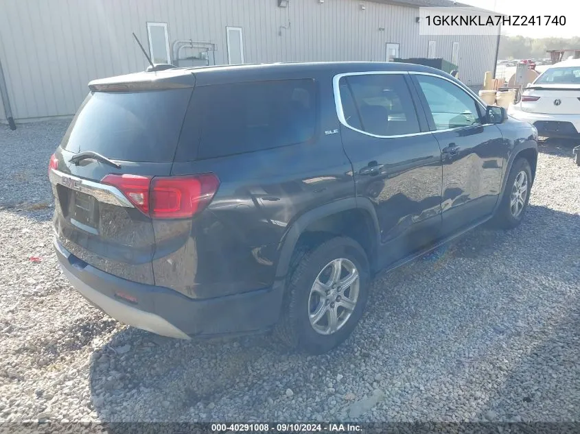 1GKKNKLA7HZ241740 2017 GMC Acadia Sle