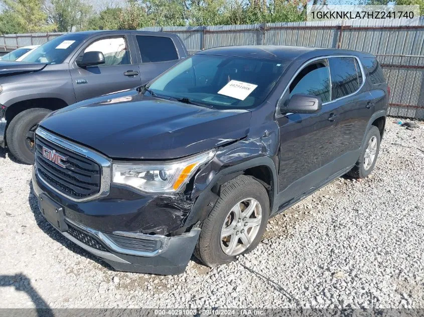 2017 GMC Acadia Sle VIN: 1GKKNKLA7HZ241740 Lot: 40403723