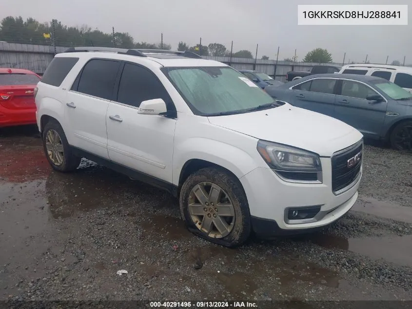 2017 GMC Acadia Limited Slt-2 VIN: 1GKKRSKD8HJ288841 Lot: 40291495