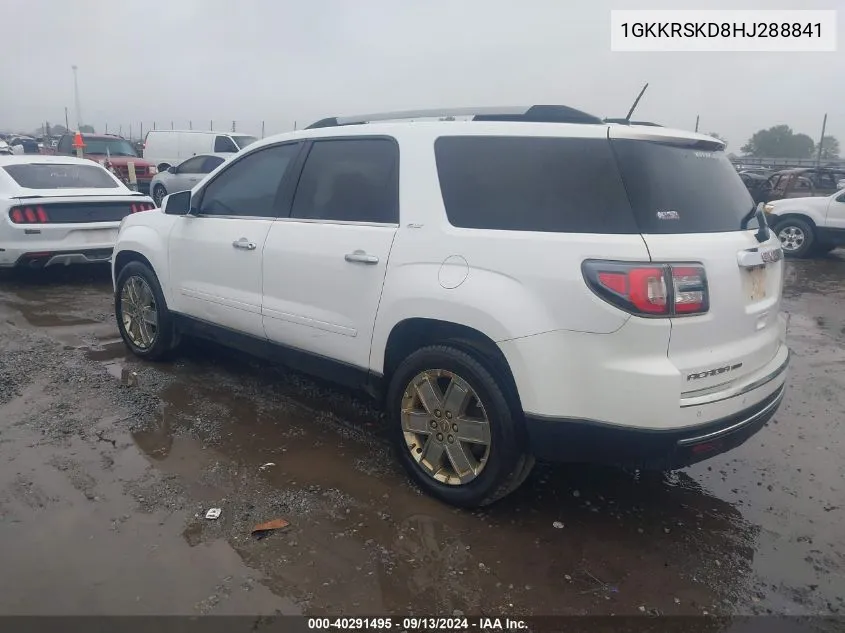 2017 GMC Acadia Limited Slt-2 VIN: 1GKKRSKD8HJ288841 Lot: 40291495