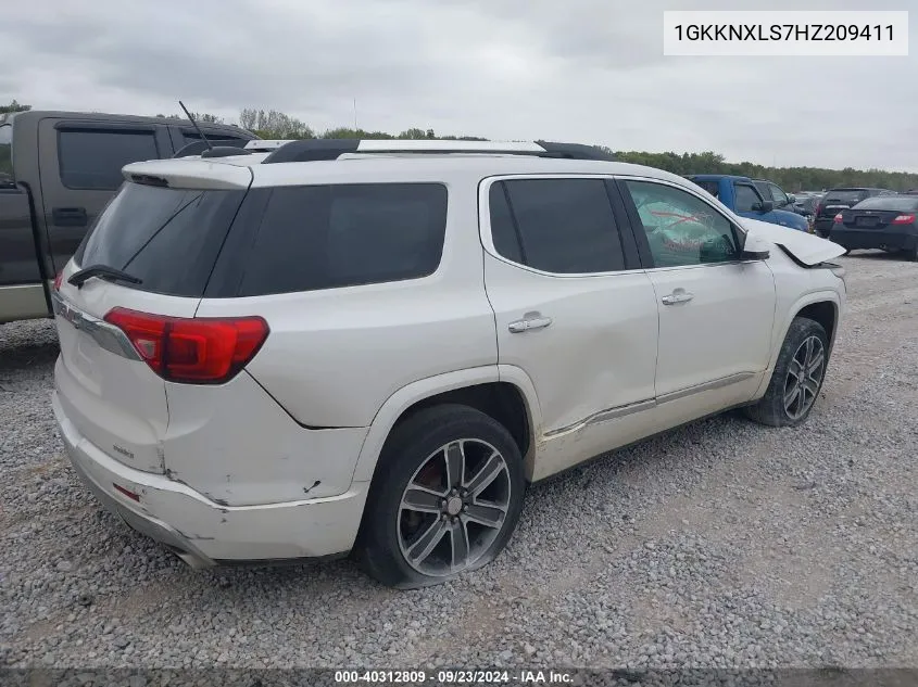 2017 GMC Acadia Denali VIN: 1GKKNXLS7HZ209411 Lot: 40312809