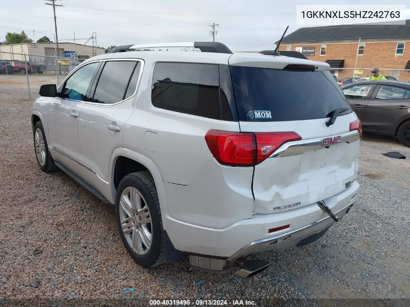 2017 GMC Acadia Denali VIN: 1GKKNXLS5HZ242763 Lot: 40319495