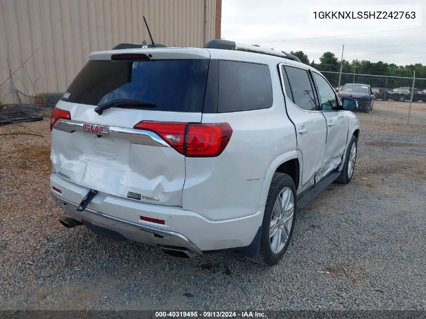 2017 GMC Acadia Denali VIN: 1GKKNXLS5HZ242763 Lot: 40319495