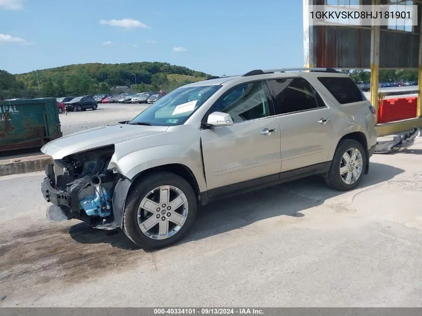 2017 GMC Acadia Limited VIN: 1GKKVSKD8HJ181901 Lot: 40334101