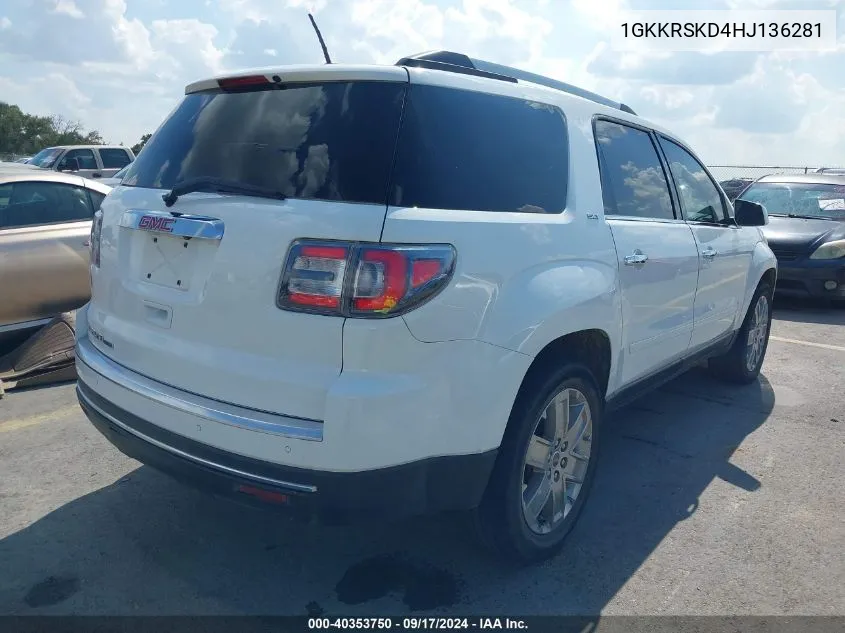 1GKKRSKD4HJ136281 2017 GMC Acadia Limited