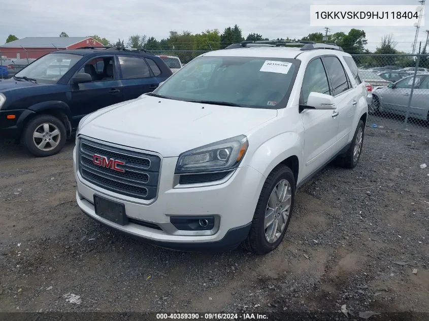 2017 GMC Acadia Limited VIN: 1GKKVSKD9HJ118404 Lot: 40359390