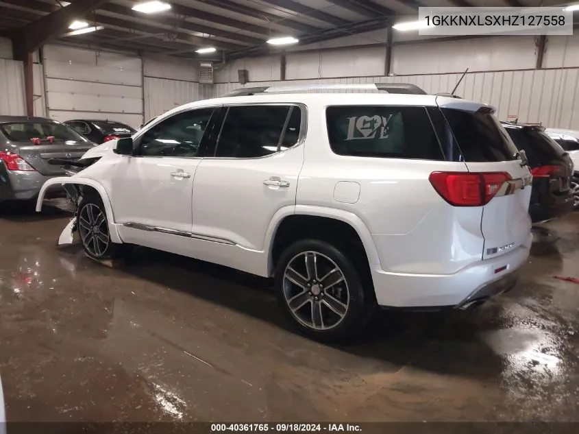 2017 GMC Acadia Denali VIN: 1GKKNXLSXHZ127558 Lot: 40361765