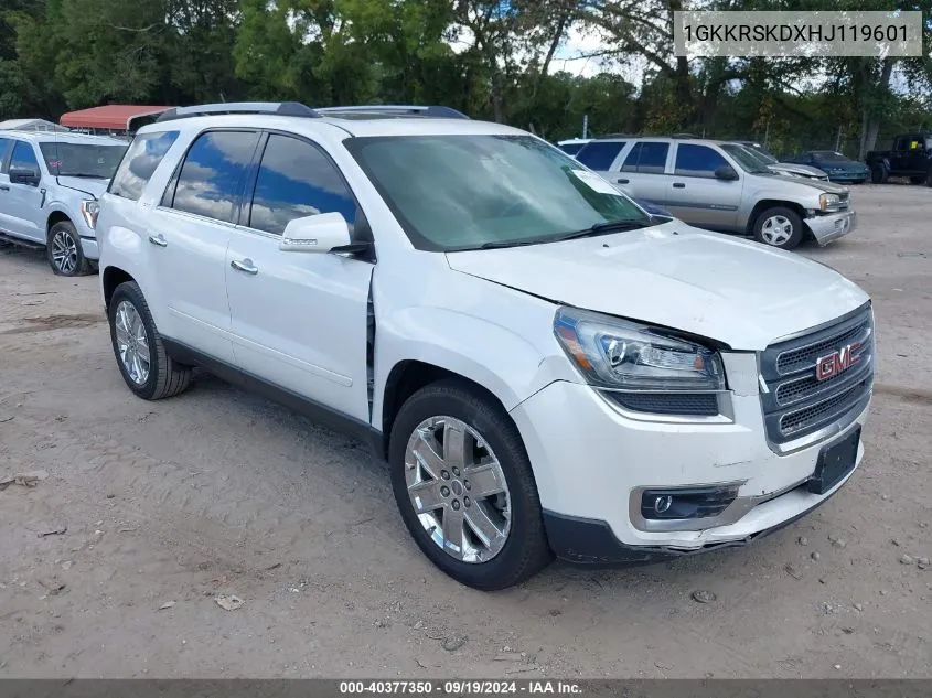 2017 GMC Acadia Limited VIN: 1GKKRSKDXHJ119601 Lot: 40377350