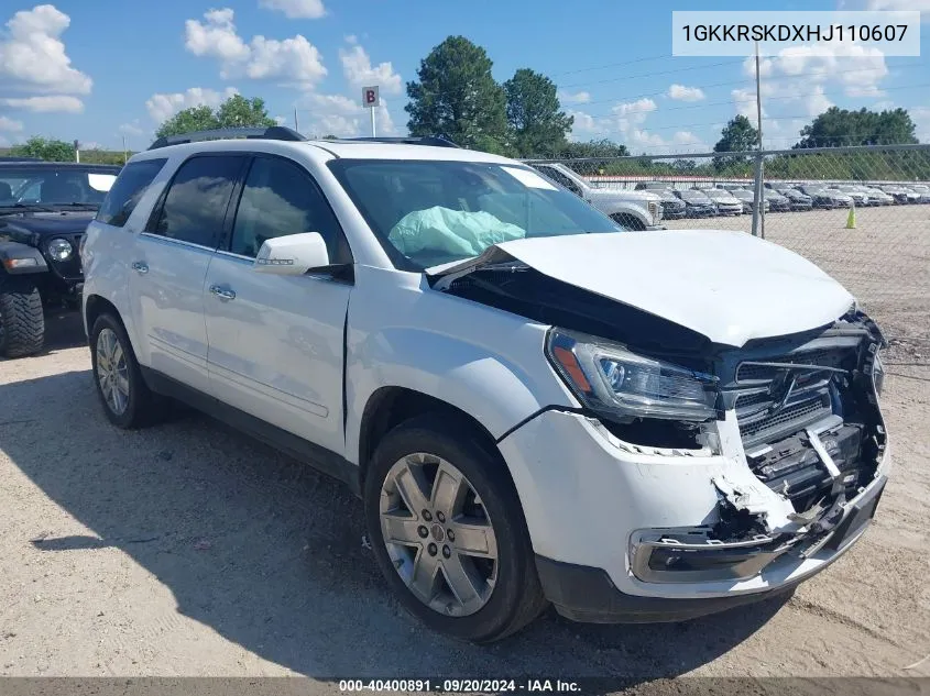 2017 GMC Acadia Limited VIN: 1GKKRSKDXHJ110607 Lot: 40400891