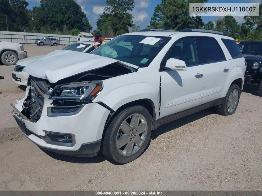 2017 GMC Acadia Limited VIN: 1GKKRSKDXHJ110607 Lot: 40400891