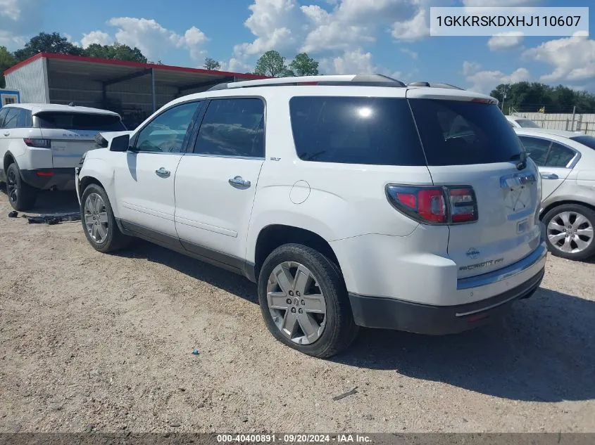 2017 GMC Acadia Limited VIN: 1GKKRSKDXHJ110607 Lot: 40400891