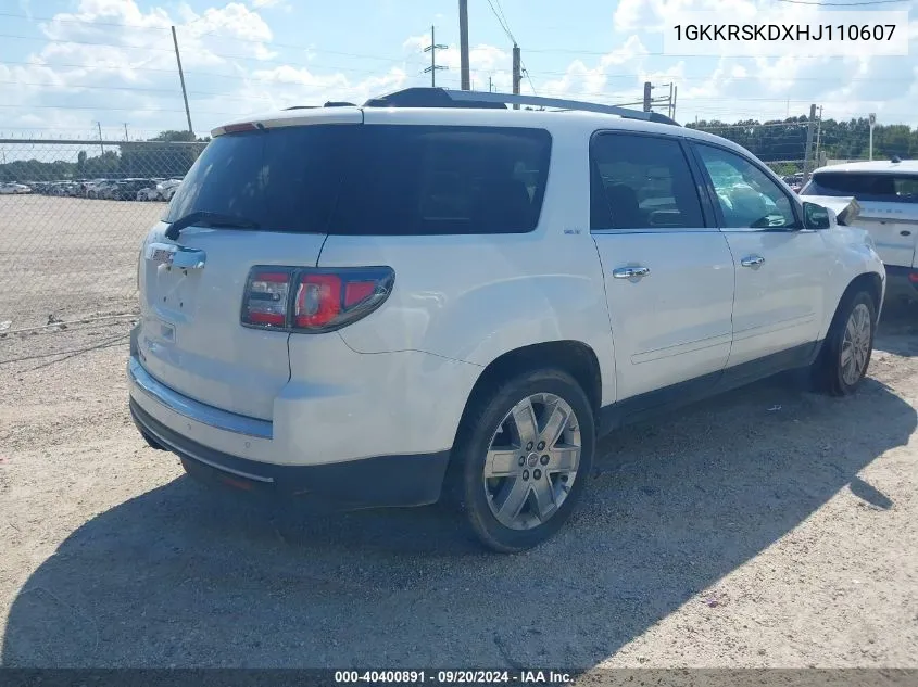 2017 GMC Acadia Limited VIN: 1GKKRSKDXHJ110607 Lot: 40400891