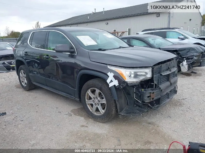 2017 GMC Acadia Sle VIN: 1GKKNKLA7HZ241740 Lot: 40403723