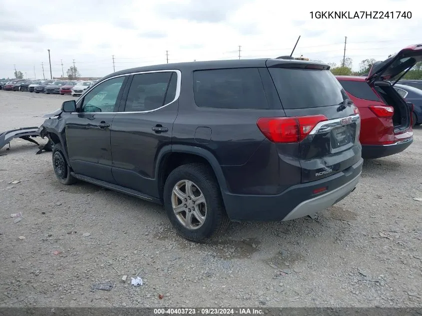 2017 GMC Acadia Sle VIN: 1GKKNKLA7HZ241740 Lot: 40403723