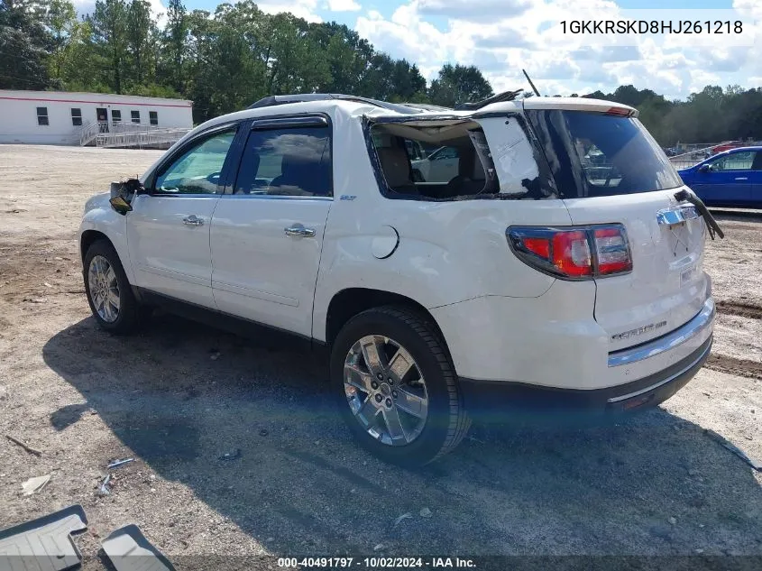 1GKKRSKD8HJ261218 2017 GMC Acadia Limited