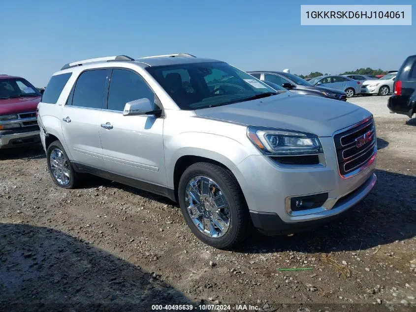 2017 GMC Acadia Limited VIN: 1GKKRSKD6HJ104061 Lot: 40495639