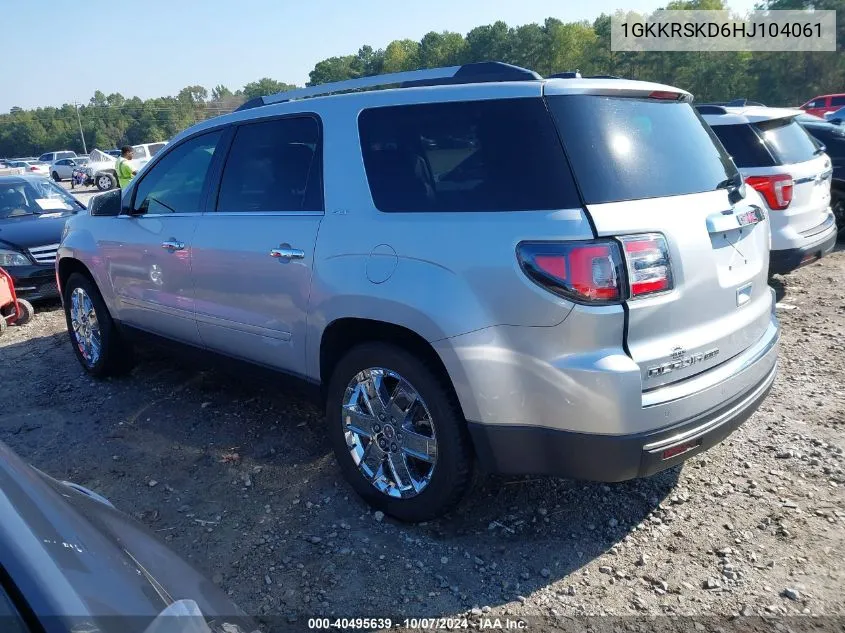 2017 GMC Acadia Limited VIN: 1GKKRSKD6HJ104061 Lot: 40495639