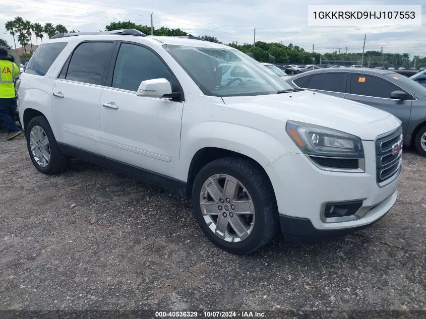 2017 GMC Acadia Limited VIN: 1GKKRSKD9HJ107553 Lot: 40536329