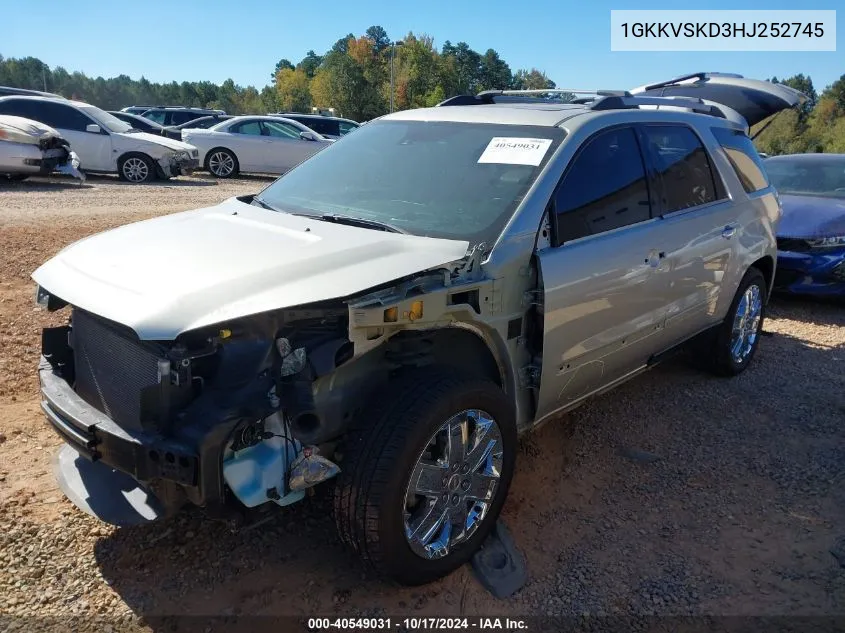 2017 GMC Acadia Limited VIN: 1GKKVSKD3HJ252745 Lot: 40549031