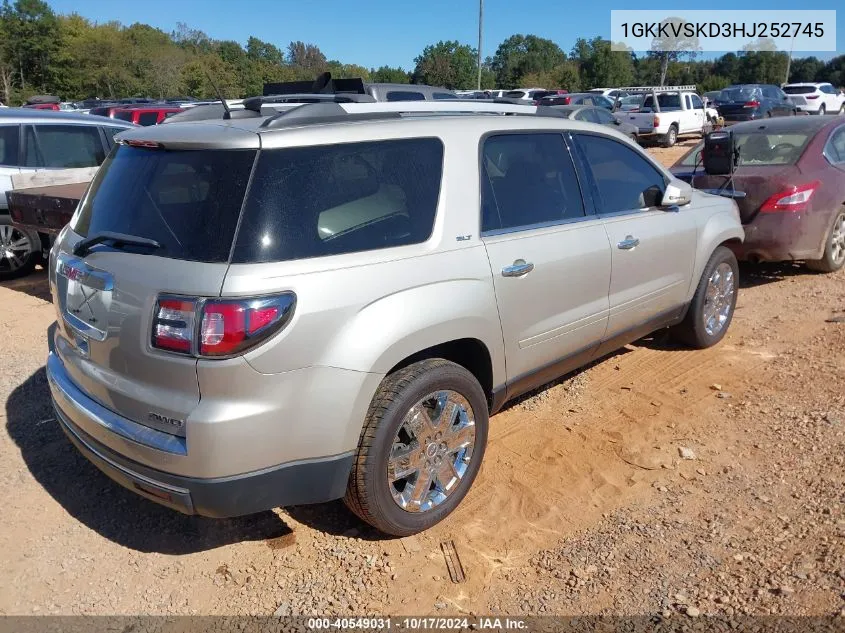 2017 GMC Acadia Limited VIN: 1GKKVSKD3HJ252745 Lot: 40549031