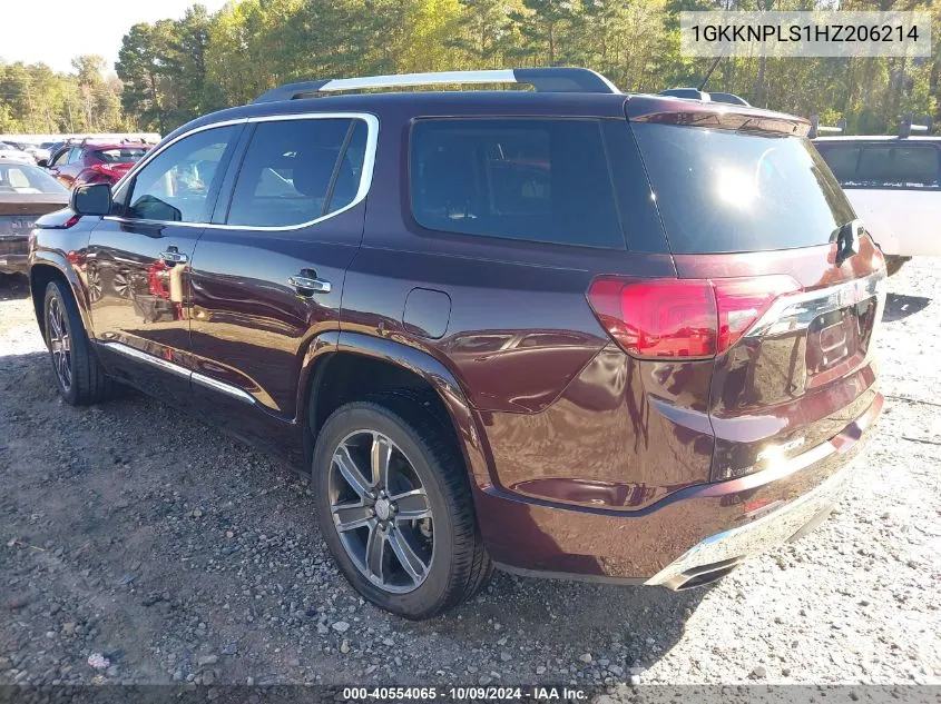 2017 GMC Acadia Denali VIN: 1GKKNPLS1HZ206214 Lot: 40554065